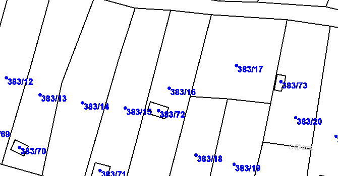 Parcela st. 383/16 v KÚ Chrochvice, Katastrální mapa