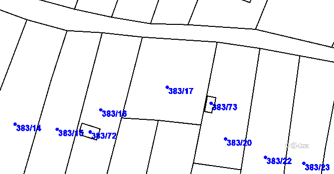 Parcela st. 383/17 v KÚ Chrochvice, Katastrální mapa
