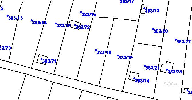 Parcela st. 383/18 v KÚ Chrochvice, Katastrální mapa