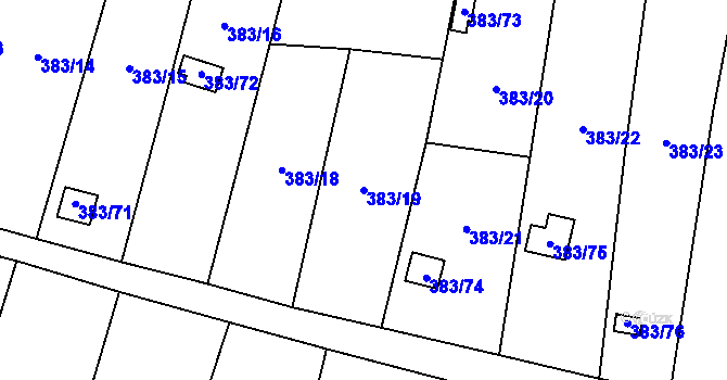 Parcela st. 383/19 v KÚ Chrochvice, Katastrální mapa