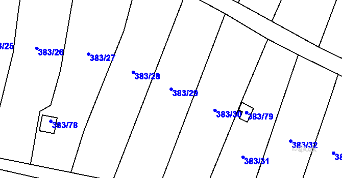 Parcela st. 383/29 v KÚ Chrochvice, Katastrální mapa
