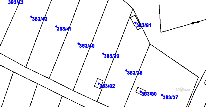Parcela st. 383/39 v KÚ Chrochvice, Katastrální mapa