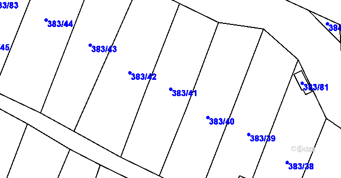 Parcela st. 383/41 v KÚ Chrochvice, Katastrální mapa