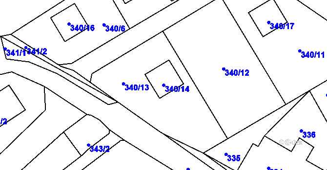 Parcela st. 340/14 v KÚ Chrochvice, Katastrální mapa