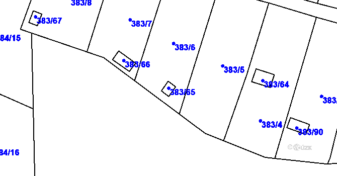 Parcela st. 383/65 v KÚ Chrochvice, Katastrální mapa
