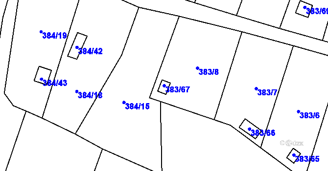 Parcela st. 383/67 v KÚ Chrochvice, Katastrální mapa