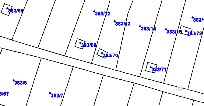 Parcela st. 383/70 v KÚ Chrochvice, Katastrální mapa