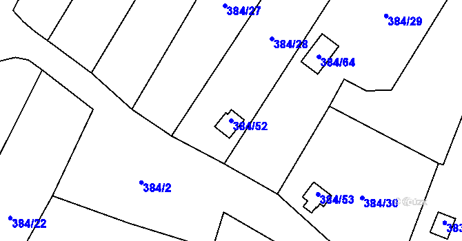 Parcela st. 384/52 v KÚ Chrochvice, Katastrální mapa