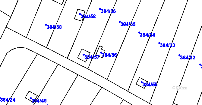 Parcela st. 384/56 v KÚ Chrochvice, Katastrální mapa