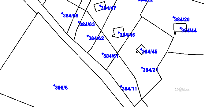 Parcela st. 384/61 v KÚ Chrochvice, Katastrální mapa