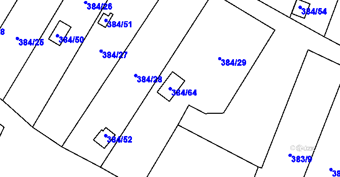 Parcela st. 384/64 v KÚ Chrochvice, Katastrální mapa