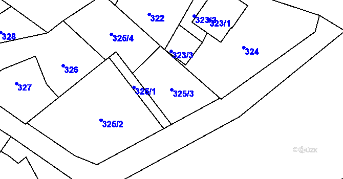 Parcela st. 325/3 v KÚ Chrochvice, Katastrální mapa