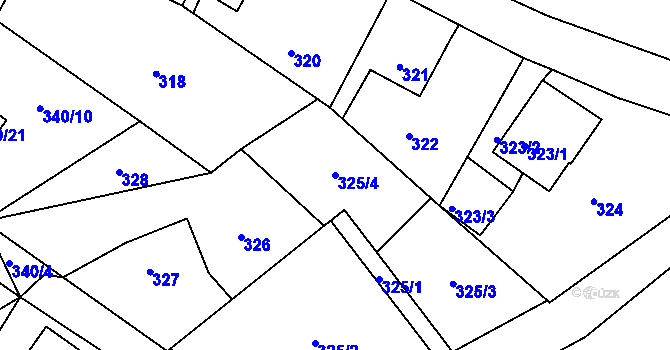 Parcela st. 325/4 v KÚ Chrochvice, Katastrální mapa