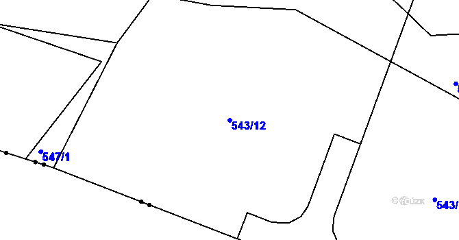 Parcela st. 543/12 v KÚ Chrochvice, Katastrální mapa