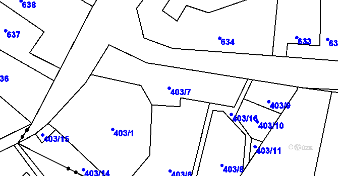 Parcela st. 403/7 v KÚ Chrochvice, Katastrální mapa