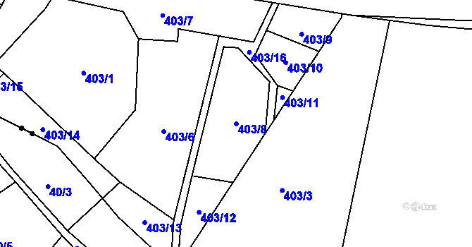 Parcela st. 403/8 v KÚ Chrochvice, Katastrální mapa