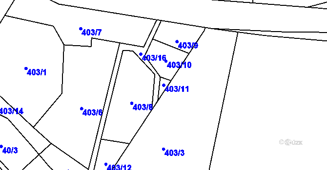 Parcela st. 403/11 v KÚ Chrochvice, Katastrální mapa