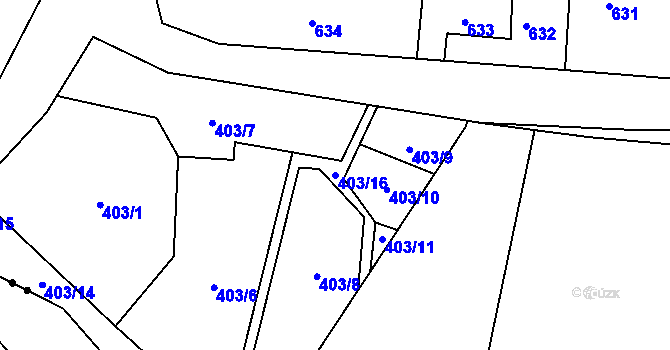 Parcela st. 403/16 v KÚ Chrochvice, Katastrální mapa