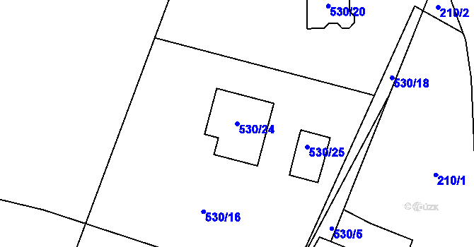 Parcela st. 530/24 v KÚ Chrochvice, Katastrální mapa