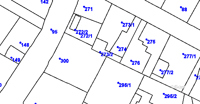 Parcela st. 273/2 v KÚ Chrochvice, Katastrální mapa