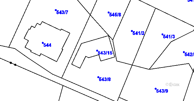 Parcela st. 543/15 v KÚ Chrochvice, Katastrální mapa