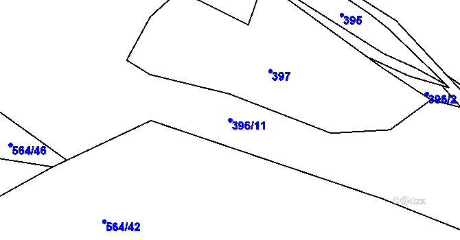 Parcela st. 396/11 v KÚ Chrochvice, Katastrální mapa
