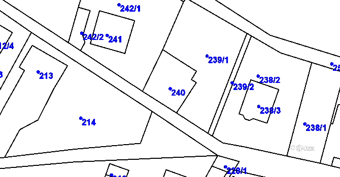 Parcela st. 240 v KÚ Podmokly, Katastrální mapa