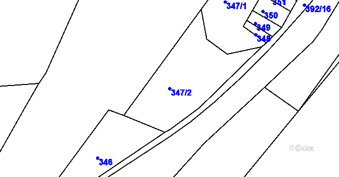Parcela st. 347/2 v KÚ Podmokly, Katastrální mapa