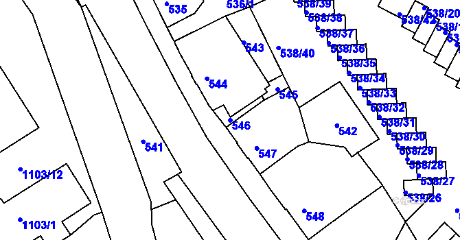 Parcela st. 546 v KÚ Podmokly, Katastrální mapa