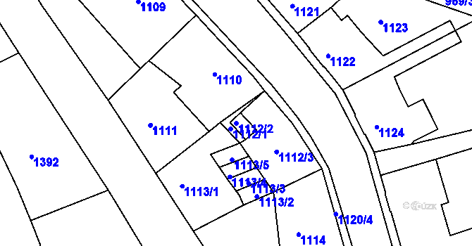 Parcela st. 1112/2 v KÚ Podmokly, Katastrální mapa