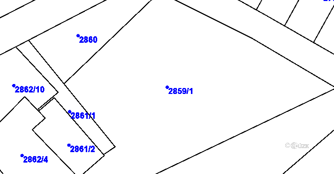 Parcela st. 2859/1 v KÚ Podmokly, Katastrální mapa