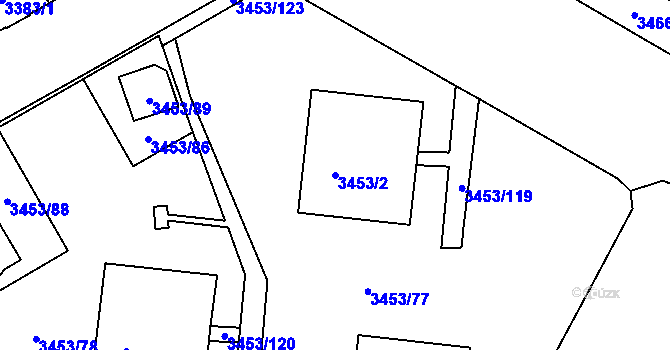 Parcela st. 3453/2 v KÚ Podmokly, Katastrální mapa