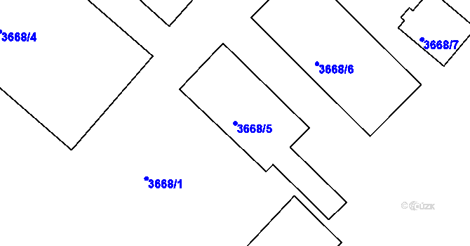 Parcela st. 3668/5 v KÚ Podmokly, Katastrální mapa