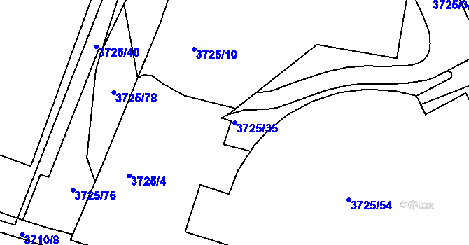 Parcela st. 3725/35 v KÚ Podmokly, Katastrální mapa