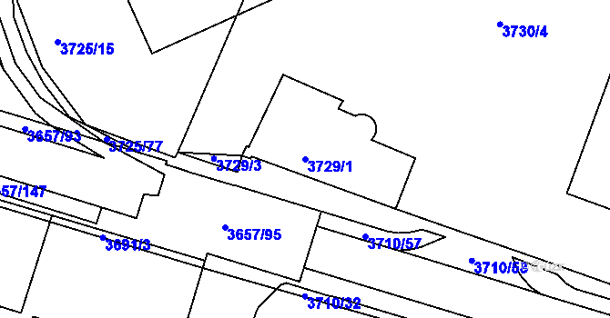 Parcela st. 3729/1 v KÚ Podmokly, Katastrální mapa
