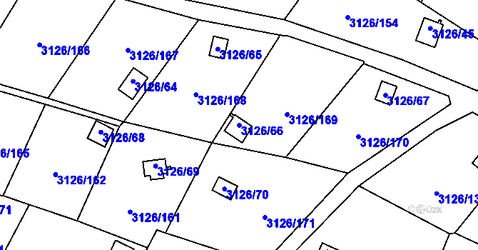 Parcela st. 3126/66 v KÚ Podmokly, Katastrální mapa