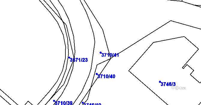 Parcela st. 3710/41 v KÚ Podmokly, Katastrální mapa