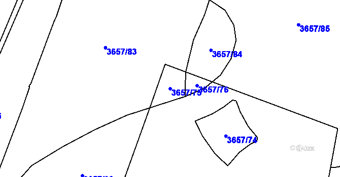 Parcela st. 3657/75 v KÚ Podmokly, Katastrální mapa