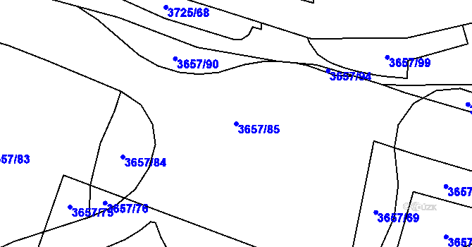 Parcela st. 3657/85 v KÚ Podmokly, Katastrální mapa