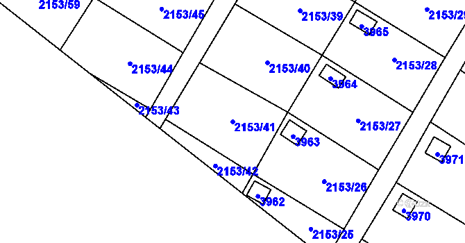 Parcela st. 2153/41 v KÚ Podmokly, Katastrální mapa