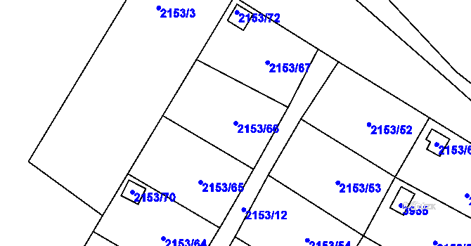 Parcela st. 2153/66 v KÚ Podmokly, Katastrální mapa