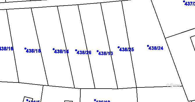 Parcela st. 438/13 v KÚ Podmokly, Katastrální mapa