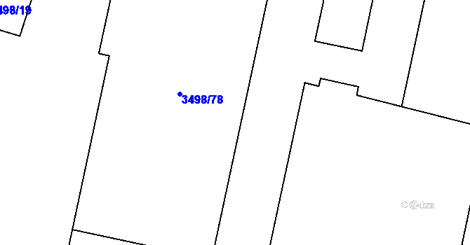 Parcela st. 3498/59 v KÚ Podmokly, Katastrální mapa