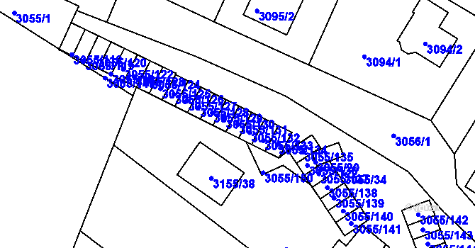 Parcela st. 3055/131 v KÚ Podmokly, Katastrální mapa