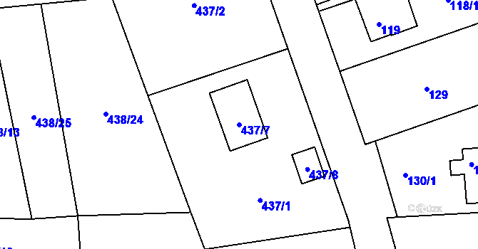 Parcela st. 437/7 v KÚ Podmokly, Katastrální mapa