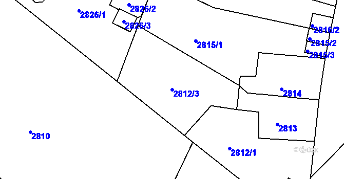 Parcela st. 2812/3 v KÚ Podmokly, Katastrální mapa