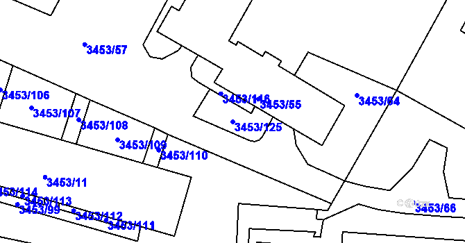 Parcela st. 3453/125 v KÚ Podmokly, Katastrální mapa