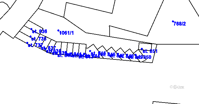 Parcela st. 846 v KÚ Bynov, Katastrální mapa