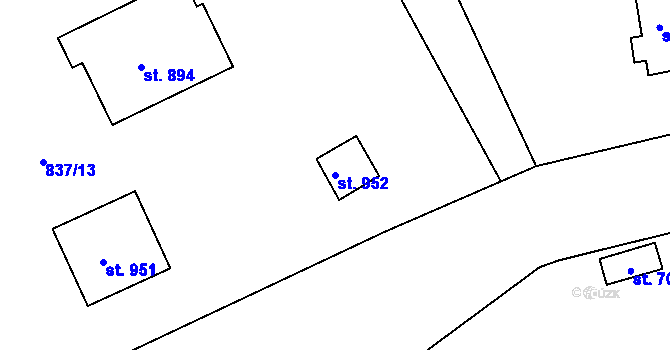 Parcela st. 952 v KÚ Bynov, Katastrální mapa