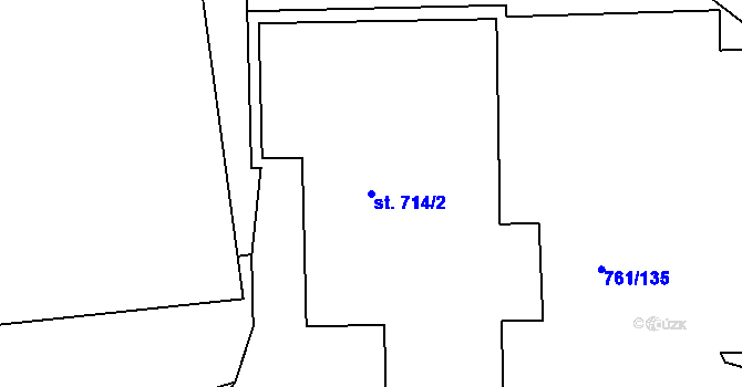 Parcela st. 714/2 v KÚ Bynov, Katastrální mapa